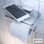 WC Roll Holder With Shelf 14x10.3 cm, AIM GEESA Chrome